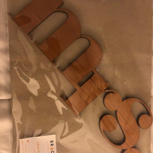 Custom "Mr & Mrs" Wood Lettering - Chair Backs w/Ribbon Ties! - Picture 1 of 3